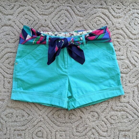 VINTAGE CHEROKEE Green cotton jeans shorts revorked @L1 - Picture 2 of 8